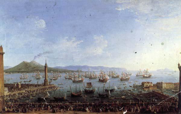 Antonio Joli The Embarkation of Charles III in the Port of Naples France oil painting art